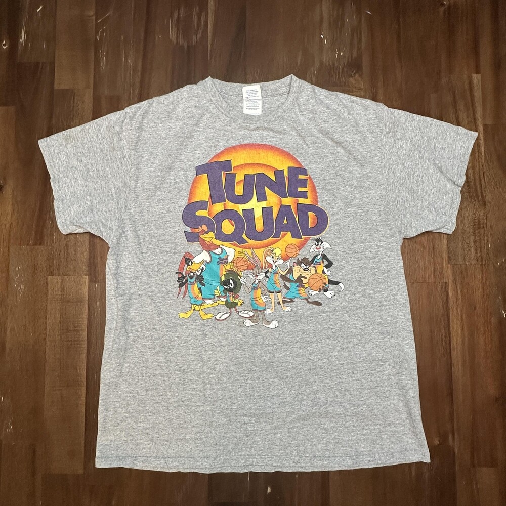 Vintage Space Jam Tune Squad Shirt Mens Large Gray Looney Tunes Basketball Tee